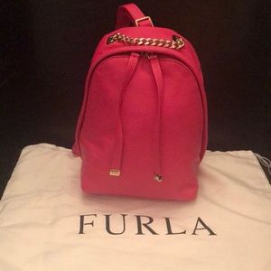 New FURLA Pink Leather Backpack